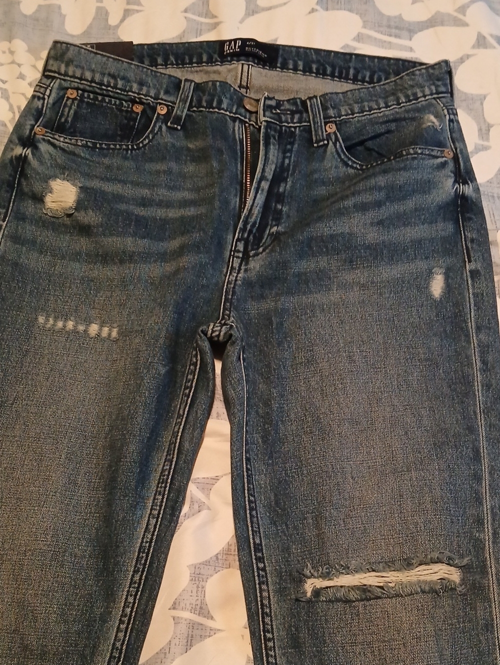 GAP Slim Distressed Medium Blue Men's Jeans